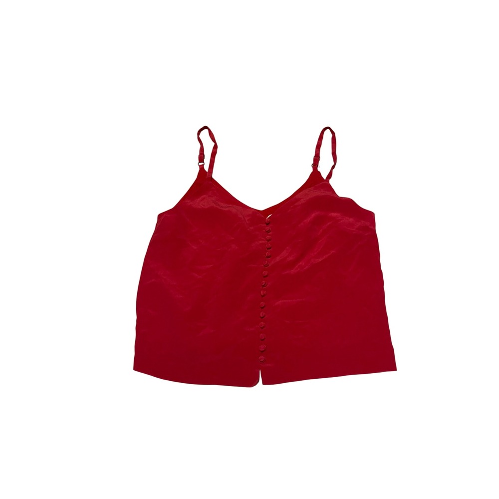 Madewell Red 100% Silk Button Front Camisole Top Size 0